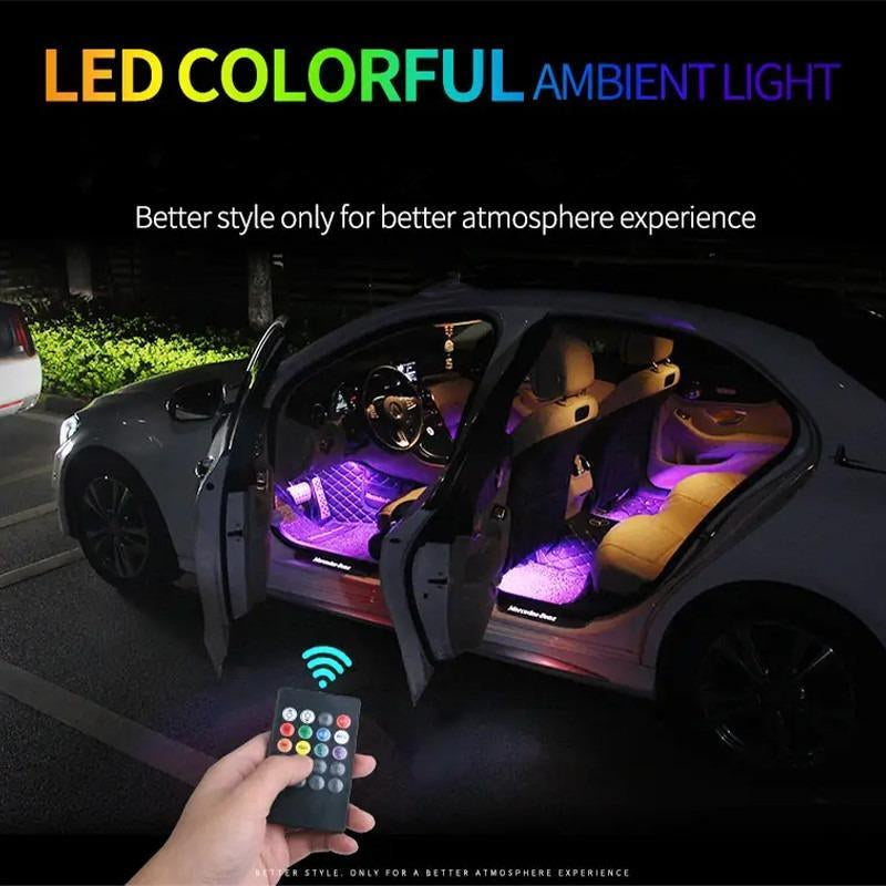 Car Interior LED Light Strip RGB Atmosphere Foot Ambient Lights 