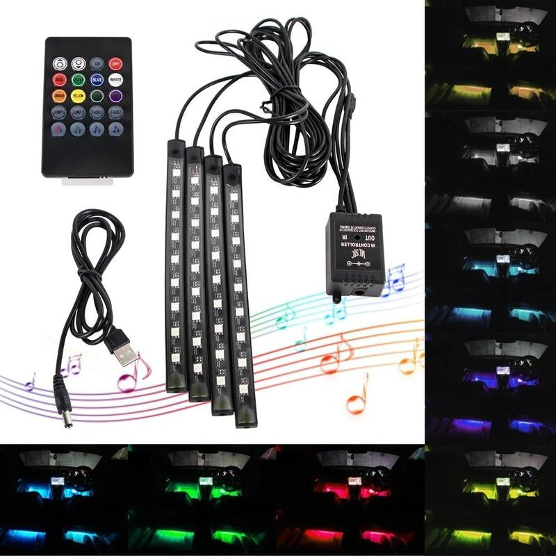 Car Interior LED Light Strip RGB Atmosphere Foot Ambient Lights 